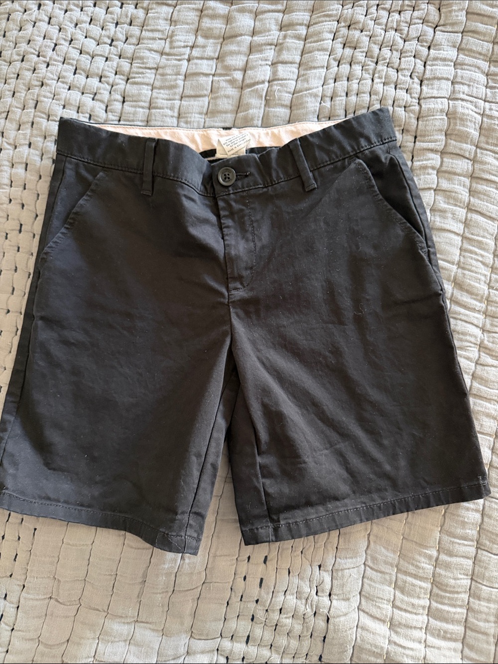 GAP Boys Size 14 Black Flat-Front Chino Shorts